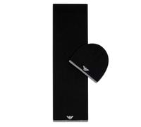 Emporio Armani set cappello sciarpa uomo nero