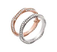 Emporio Armani Set di anelli da donna in oro rosa e acciaio inossidabile bicolore, EGS3024SET8