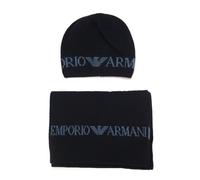 Emporio Armani - Set Sciarpa e Cappello - - Accessories - Uomo - Blu - ONE SIZE