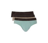 Emporio Armani Shiny Logoband Pack 3-Pack Brief Mutande da Uomo, Marrone