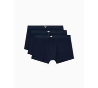 Emporio Armani Boxer da Uomo Essential LOGOLABEL, Confezione da 3, Blu, S, Blu, S