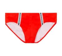 Emporio Armani Slip da Bagno Classico da Uomo con Logo Tape, Red.Com, Small