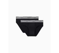 Emporio Armani Slip da Uomo con Logo Allover Elastico, Confezione da 2, Nero, XL, Nero, XL