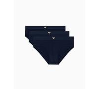Emporio Armani Slip da uomo Essential Logolabel – Confezione da 3 Blu XXL