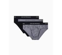 Emporio Armani Slip da Uomo in Puro Cotone, Confezione da 3, Nero, S, Nero, S