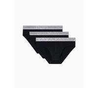 Emporio Armani Slip da Uomo Shiny Logoband Pack 3 Pezzi, Nero, S, Nero, S