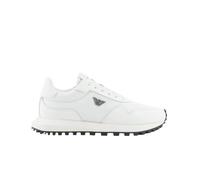 Emporio Armani Sneakers Basse con Logo Aquila in Metallo Lateralmente X4X630XN877 Bianco