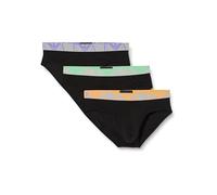 Emporio Armani Stretch Cotton Bold Monogram 3-Pack Brief, Slip Uomo, Multicolore (Black-Black-Black), S