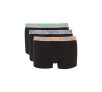Emporio Armani Stretch Cotton Bold Monogram 3-Pack Trunk, Boxer Uomo, Multicolore (Black-Black-Black), S