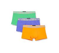 Emporio Armani Stretch Cotton Bold Monogram 3-Pack Trunk, Boxer Uomo, Multicolore (Fluo Orange-Fluo Green-Fluo Violet), S
