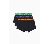Emporio Armani Stretch Cotton Bold Monogram 3-Pack Trunk, Boxer Uomo, Multicolore (Marine-Marine-Marine), XL