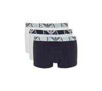 Emporio Armani Stretch Cotton Bold Monogram 3-Pack Trunk, Boxer Uomo, Multicolore (White-Marine-Mint), S