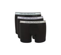 Emporio Armani Stretch Cotton Core Logoband 3-Pack Boxer, Boxer Uomo, Nero (Black-Black-Black), S