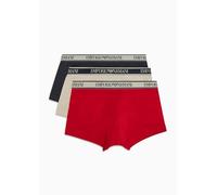Emporio Armani Stretch Cotton Core Logoband 3-Pack Trunk, Boxer Uomo, Multicolore (Nude-Marine-Red), XL