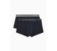 Emporio Armani Stretch Cotton Endurance 2-Pack-Trunk, Boxer Uomo, Multicolore (Medium Melange Grey-Black), M