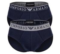 Emporio Armani Stretch Cotton Endurance 2pack Brief, Slip Uomo, Multicolore (Black-Black), XL