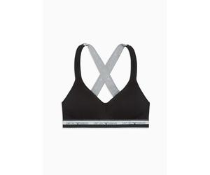 Emporio Armani Stretch Cotton Logoband Padded Bralette, Reggiseni basic Donna, Nero (Black), M