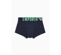 Emporio Armani Stretch Cotton Megalogo Trunk, Boxer Uomo, Blu (Marine), S