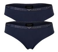 Emporio Armani Stretch Cotton Studs Logoband 2-Pack Brief, Slip Donna, Blu (Marine), M