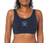 Emporio Armani Stretch Cotton Studs Logoband Bralette, Reggiseno Donna, Bianco (Marine), M