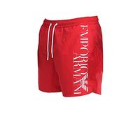 Emporio Armani Swimwear Boxer Embroidery Logo, Costume Da Bagno Uomo, Rosso (Emporio Armani Ruby), 46