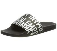 Emporio Armani Swimwear Slipper Glazed Metal, Sandalo Scorrevole Uomo, Black+Silver+Black, 41 EU