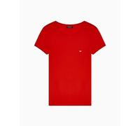 EMPORIO ARMANI T-Shirt da Donna con Scollo a V Essential Studs Rosso M