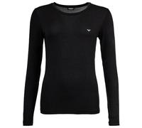 Emporio Armani T-Shirt da Donna Essential Studs a Maniche Lunghe Girocollo Nera M vestibilità Regolare, Nero, M