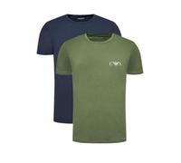 Emporio Armani Bold Monogram Crew Neck 2-Pack T-Shirt, Oliva/Marine, XL Men's