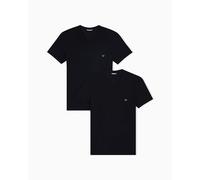 Emporio Armani T-Shirt da Uomo con Scollo a V, Confezione da 2, Nero/Nero, L