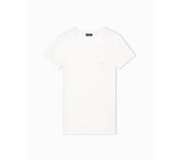 Emporio Armani T-Shirt Girocollo da Donna Essential Studs Bianco XL Regular Fit, Bianco, XL