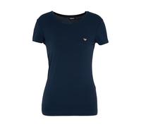Emporio Armani T-Shirt Girocollo da Donna Essential Studs Blu XL Regular Fit, Blu, XL