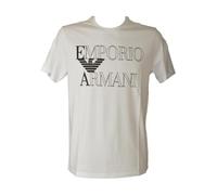 EMPORIO ARMANI T-Shirt Girocollo da Uomo con Logo audace, Bianco, XL
