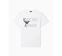 EMPORIO ARMANI T-Shirt Girocollo da Uomo con Logo audace, Bianco, XXL