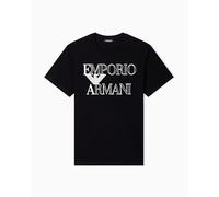 EMPORIO ARMANI T-Shirt Girocollo da Uomo con Logo audace, Nero, S