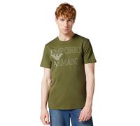 EMPORIO ARMANI T-Shirt Girocollo da Uomo con Logo audace, Verde, S