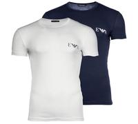 EMPORIO ARMANI T-Shirt Girocollo da Uomo con monogramma audace, Confezione da 2, Multicolore, M