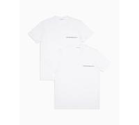 Emporio Armani T-Shirt Girocollo da Uomo Core Logoband, Confezione da 2, Bianca, S, Normale, Bianco/Bianco, S