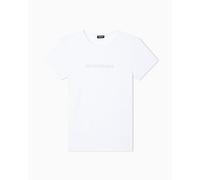Emporio Armani T-Shirt Girocollo in Cotone Essenziale da Donna, Bianca, L, Regular, Bianco, L