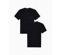 EMPORIO ARMANI Man's Core Logoband - T-shirt girocollo da uomo, confezione da 2, colore nero, XL, taglia normale, nero/nero, XL