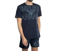 EMPORIO ARMANI T-Shirt Uomo Essential Girocollo Blu XL, Armani Blu, XL