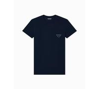 Emporio Armani T-Shirt Uomo MEGALOGO Girocollo Blu M Slim Fit, Blu, M