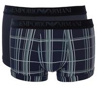 Emporio Armani Tartan Gift Box 2-Pack Trunk Trunks, Stampa SCOZZES/Marin, XL Men's