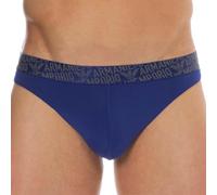 Emporio Armani The New Icon Essential Microfiber Thong Panties, Inchiostro, L Men's