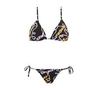 Emporio Armani Triangle And String Brazilian Logomania Bikini Set, Set di Bikini Donna, Multicolore (Black-Heart Logo Pr), XS