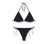 EMPORIO ARMANI Triangle Bikini Set, Logo EA 3D Nero, L Donna
