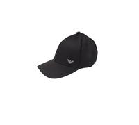 Emporio Armani Twill Baseball Cap With Eagle, Black, One Size