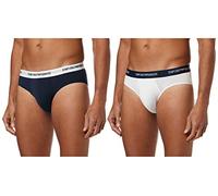 Emporio Armani Underwear 2-Pack Brief Essential Core Logoband, Slip Uomo, Bianco/Blu, Small