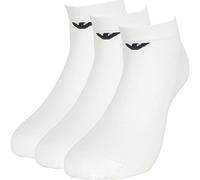 Emporio Armani 3-pack In-shoe Socks With Jacquard Eagle, Confezione da 3 calzini per scarpe Uomo, Bianco (Off White), S-M