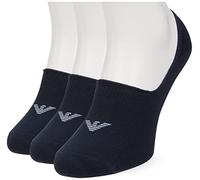 Emporio Armani Underwear 3-Pack Footie Socks Casual Confezione da 3 Calzini Invisibili, Marine, S/M Uomini